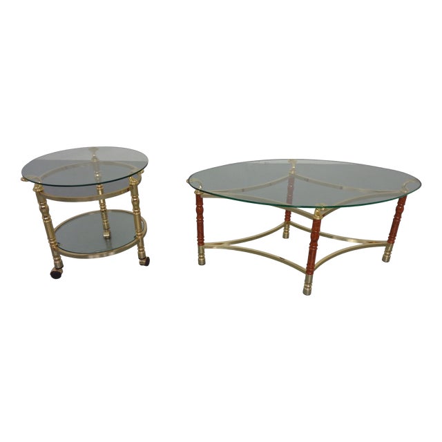 Hollywood Regency Glass Tables, Italy, 1970s, Set of 2 For Sale