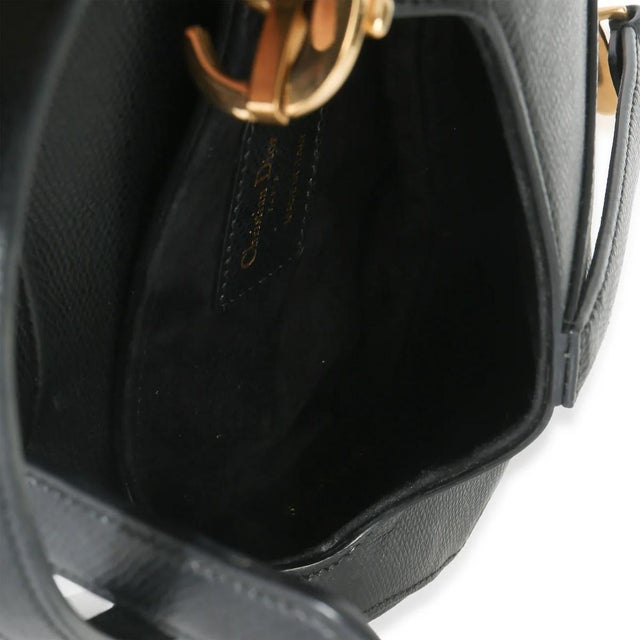 2010s Black Grained Calfskin Mini Saddle Bag For Sale - Image 5 of 6