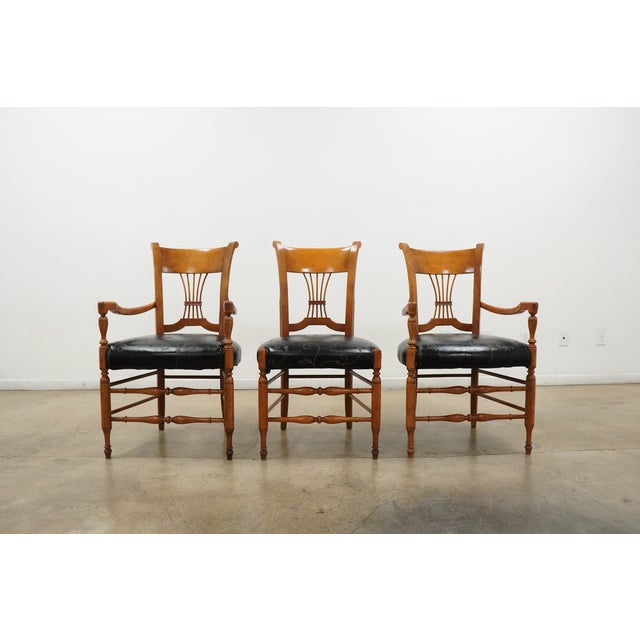 Black Vintage Milling Road by Baker Lyre Back Dining Chairs (Set of 6), Attributed For Sale - Image 8 of 16