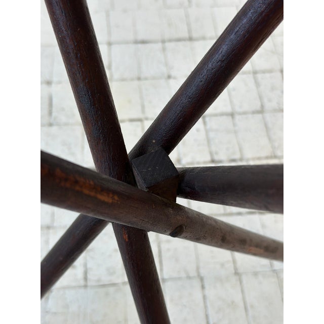 Brown Antique Splayed Leg Wood Table, Circa 1910s For Sale - Image 8 of 12