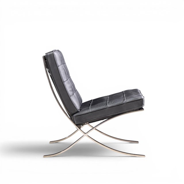 Mies Van Der Rohe for Knoll Mid Century Barcelona Chairs - Pair For Sale - Image 11 of 13