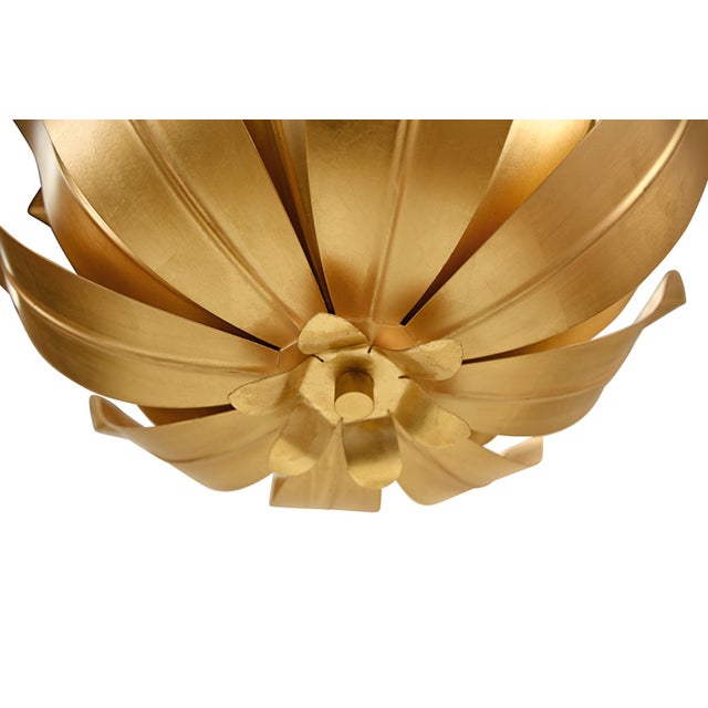 Matthew Izzo Home Leander Leaf Blossom Chandelier in Gold Leaf For Sale In New York - Image 6 of 7