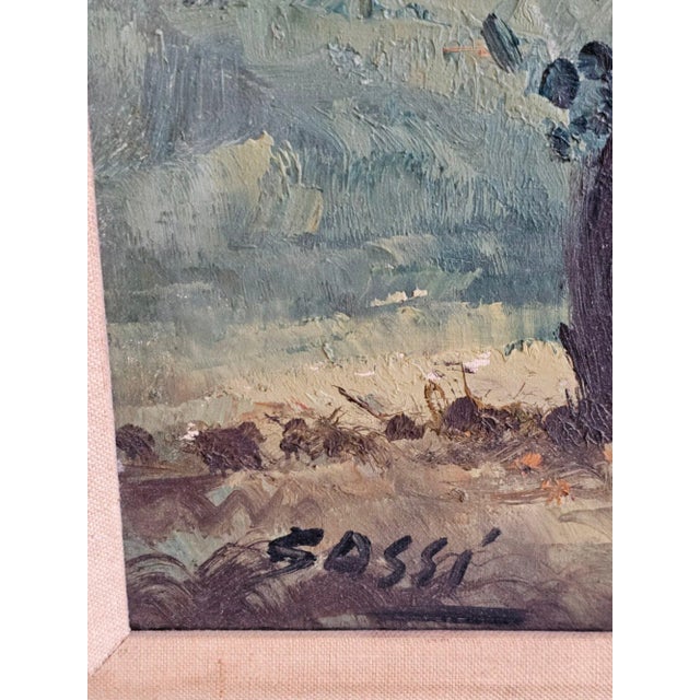 Italian Vintage Landscape Painting, Oil on Canvas, Signed For Sale - Image 3 of 5