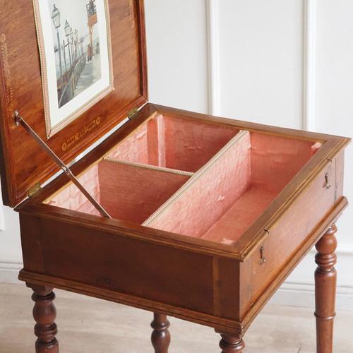 Antique French Sewing Table with Hinged Lid, Late 19th Century For Sale - Image 5 of 16
