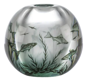 Swedish Fiskgraal Vase by Edward Hald for Orrefors, 1950s
