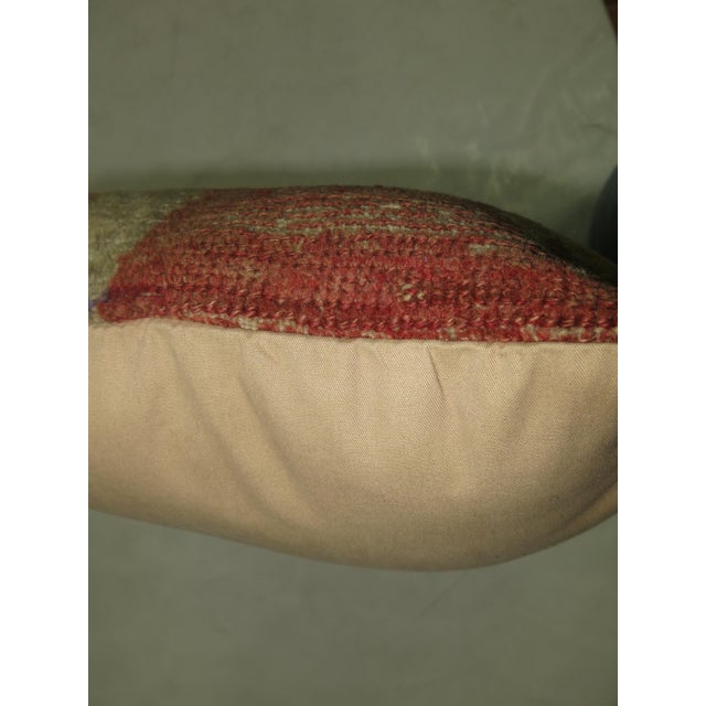 Early 21st Century Turkish Geometric Red Yellow Rug Pillow For Sale - Image 5 of 5