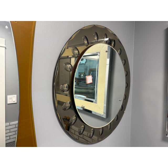 1960s Pair of Italian Modern Fontana Arte Inspired Mirrors For Sale - Image 10 of 11