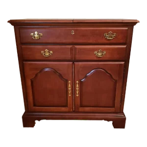 American Drew Dark Stained Fold-Out-Top Buffet
