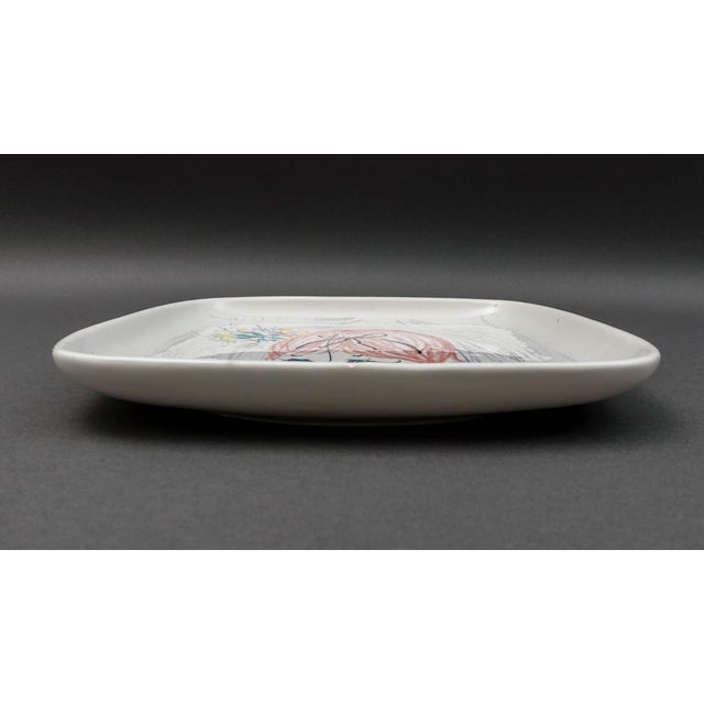 Mid-Century Modern Mid 20th Century Milvia Quadrifoglio Italy Vintage Hand Painted Pottery Platter Plate 10.75" For Sale - Image 3 of 7