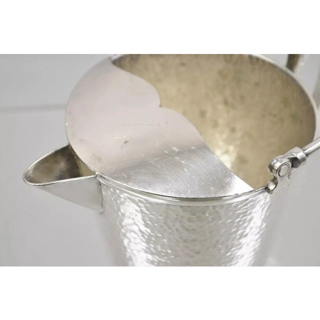 Vintage T&t Hand Hammered Silver Plated Art Deco Small Watering Can Pitcher For Sale - Image 11 of 12