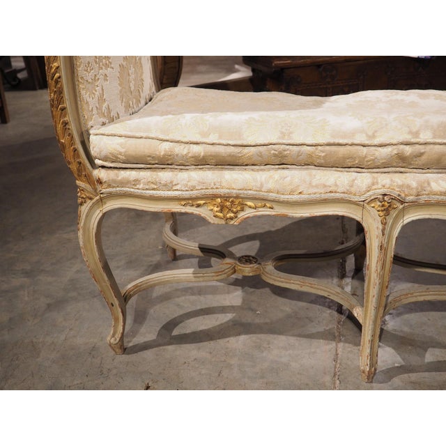 Large 19th Century Louis XV Style Painted Banquette De Fenêtre Window Bench For Sale - Image 17 of 18
