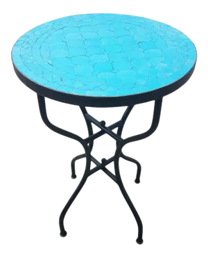 20" Moroccan Turquoise Mosaic Table