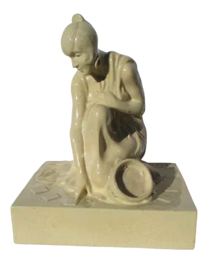 1930s Armand Godard French Faience Fortune Teller Figure