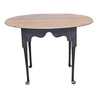 Late 20th Century Tiger Maple Benchmade Dining Table Breakfast Table Tavern Table Black Base For Sale