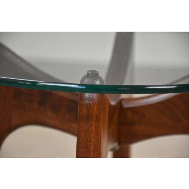 Craft Associates 1960s Refinished Adrian Pearsall Walnut and Glass End Tables - A Pair For Sale - Image 4 of 7