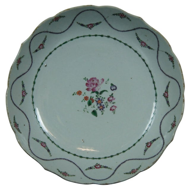 Antique 18th Century Qianlong Chinese Export Famille Rose Scalloped Bowl For Sale - Image 11 of 11