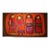 Vintage Mid-Century Tapestry, Handwoven Wool, Folkloric Schoolgirls Design, Crimson & Yellow, 38” X 70” For Sale