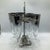 Mid-Century Modern Silver Ombre and Silver Band Pilsner Stemware Set With Caddy by Vitreon Queen Lusterware - Set of 7 For Sale - Image 3 of 12