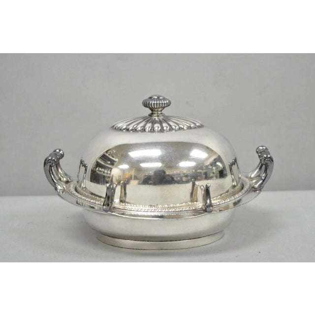 Victorian Antique Victorian Middletown Plate Co Silver Plated Fancy Covered Butter Dish For Sale - Image 3 of 14