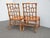 Pair Vintage Baker Furniture Side Chairs ~ Chinoiserie Bamboo Cane Brown Chairs For Sale - Image 9 of 15