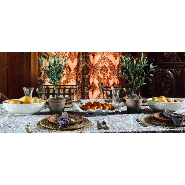 Vintage Portuguese Blanc De Chine Ceramic Oval Decorative Bowls- a Pair For Sale - Image 10 of 11