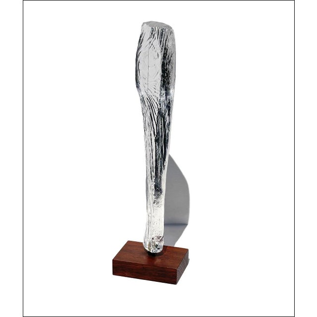 Bengt Edenfalk for Skruf Sweden Vintage MCM Ice Glass Sculpture For Sale In New York - Image 6 of 6