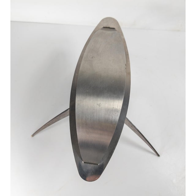 1990's Mid-Century Modern Style Abstract Steel Sculpture, Signed For Sale In New York - Image 6 of 9