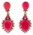 Oscar De La Renta Bold Pear-Shaped Drop Earrings Crystal Resin Gripoix Dangle For Sale