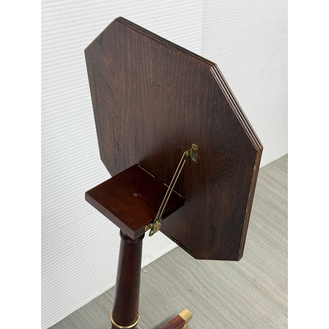 Brown Baker Furniture Tilt Top Satin Wood Side Table For Sale - Image 8 of 12