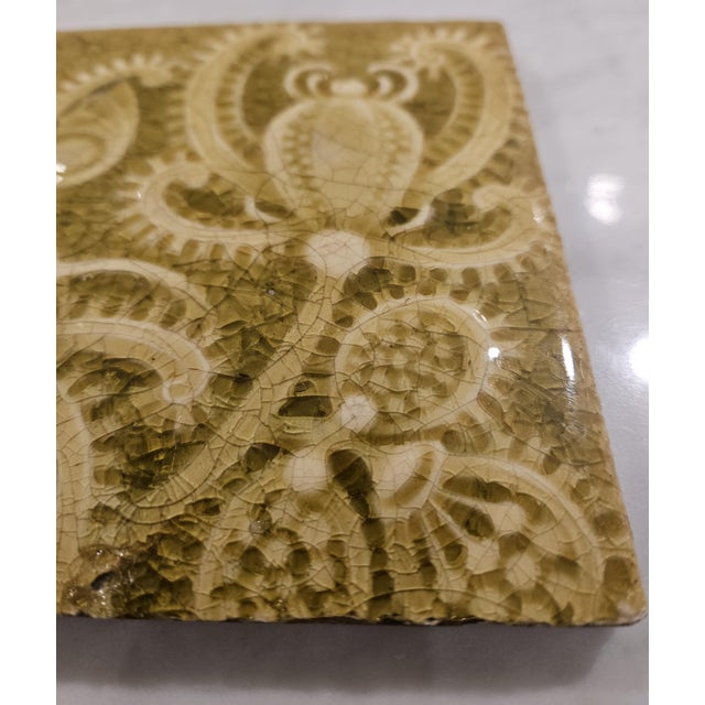 Late 19th Century J.& G. L. Oliver Green Encaustic Art Tile For Sale - Image 5 of 8