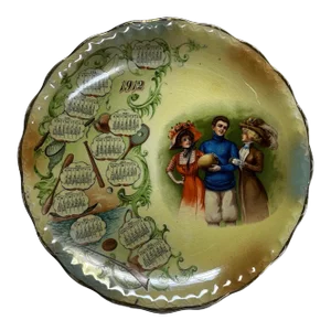 Antique Calendar 1912 Ceramic Plate
