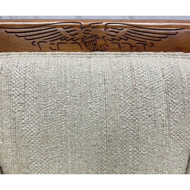 Vintage Statton Furniture Mahogany & Textured Slub Upholstery Club Chair For Sale - Image 10 of 13