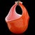 Mid-Century Modern Vintage Barbini Murano Persimmon Orange Gold Flecks Italian Art Glass Mid Century Flower Basket Vase For Sale - Image 3 of 7