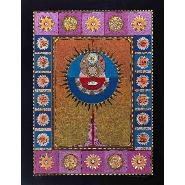 Mino Meno, Esoteric Composition, Screenprint, 1980s For Sale - Image 3 of 3