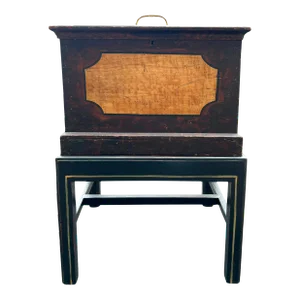 Pennsylvania Sponge Decorated Box On Later Stand