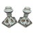 Vintage MCM Delft Hand Painted Ceramic Candlestick Holders-Set of 2 For Sale