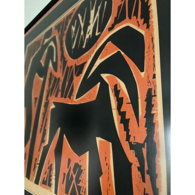 1960s 1969 Abstract Figurative Gabor Pasztor Numbered Lithograph Framed For Sale - Image 5 of 7