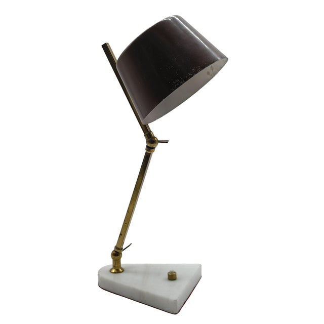 Adjustable Brass Table Lamp with Marble Base from Stilux Milano, Italy, 1950s For Sale - Image 12 of 12