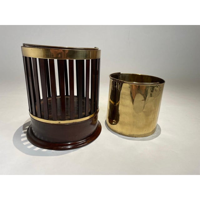 Brown 19th Century English Regency Mahogany And Brass Bucket For Sale - Image 8 of 12