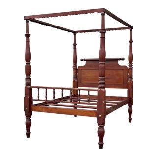Antique 19th Century American Classical Full Tester Poster Bed For Sale