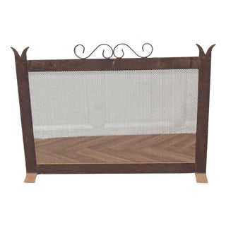 Vintage Gothic Iron Fire Screen, 1920 For Sale