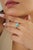 1.25ct Turquoise & Diamond Floral Vintage Cocktail Ring Size 6 in 14k Yellow Gold For Sale - Image 11 of 15