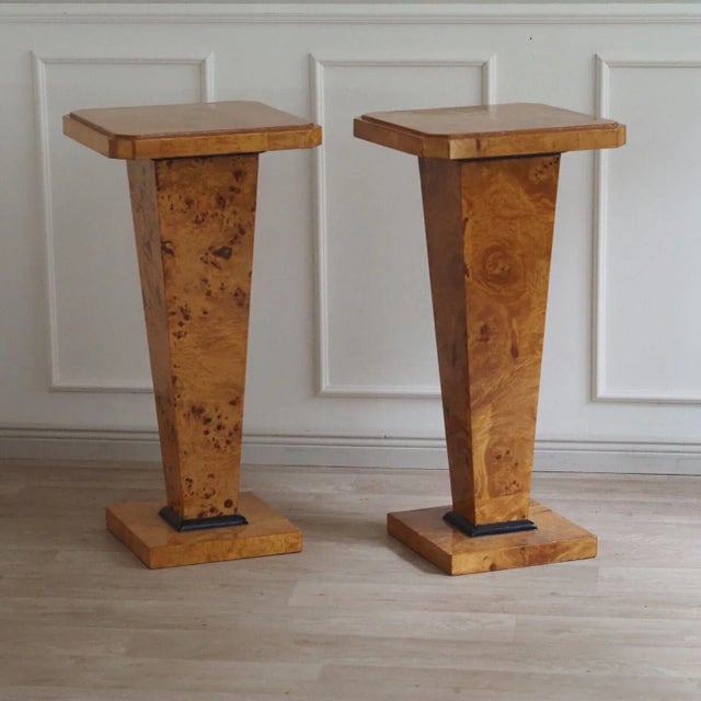 Art Deco Flower Column Plant Tables, 1940s, Set of 2 For Sale - Image 11 of 12