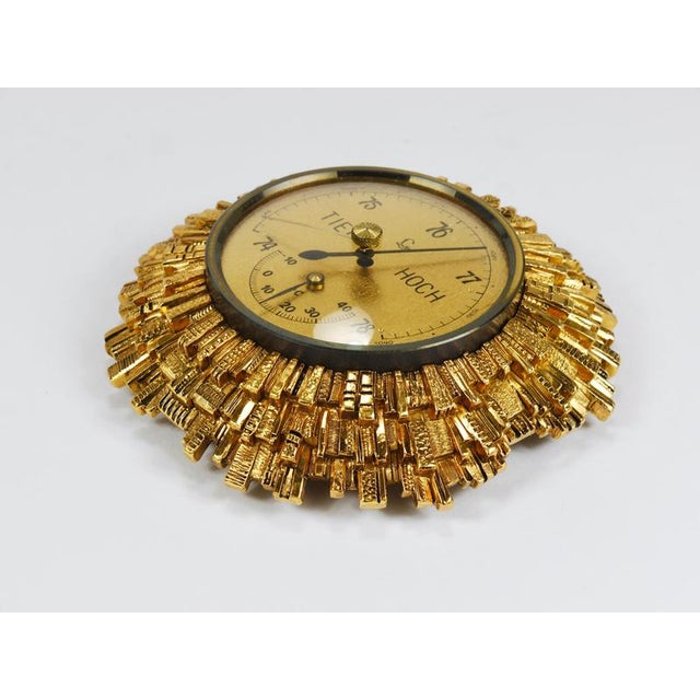Sunburst Golden Brass Wall Weather Station, 1950s For Sale - Image 9 of 15