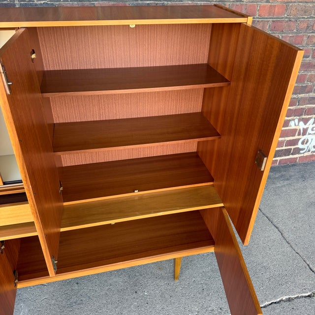 Mid-Century German Large Teak Wall Unit Cabinet Hutch by Munker-Modell For Sale - Image 10 of 12