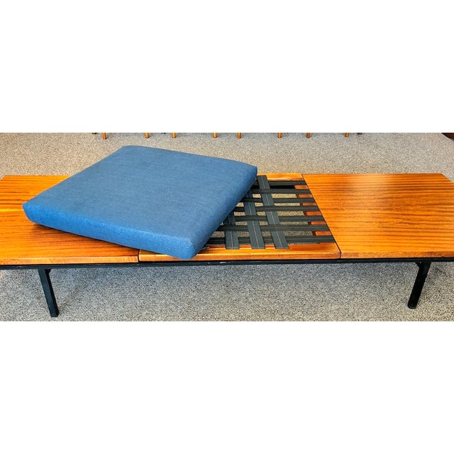 Cornflower Blue Mid Century Modern Modular Teak Platform Bench Seating, Uk Import c.1960 For Sale - Image 8 of 10