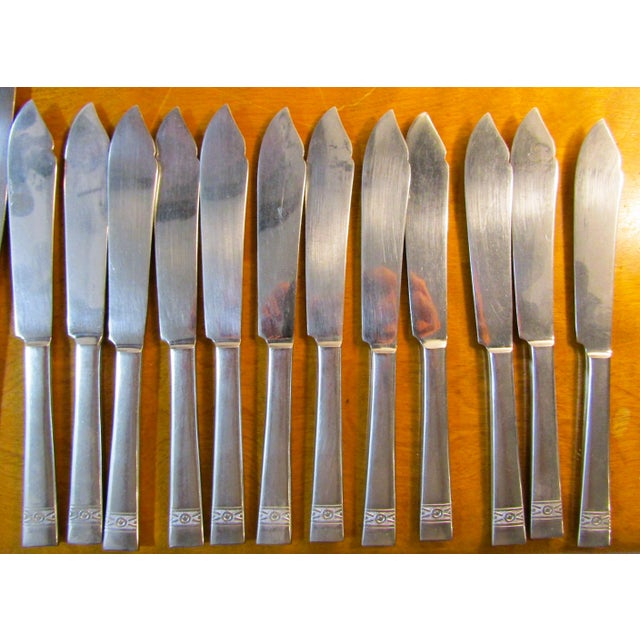 Vintage Stainless Steel Flatware Set Xo Design 108 Piece 12 Place Setting For Sale - Image 11 of 12