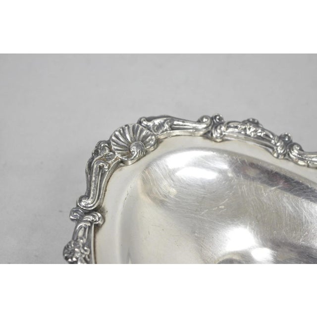 Metal Vintage Victorian Style Silver Plated Ova Trinket Serving Dish (C) For Sale - Image 7 of 16