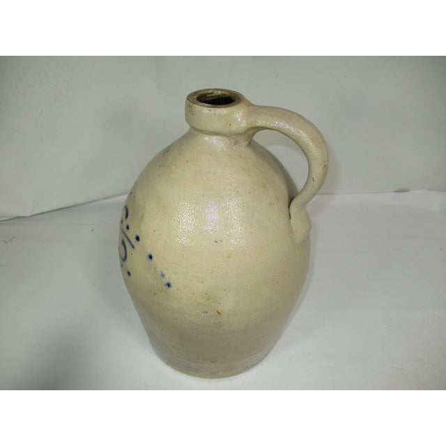 Ceramic Antique Geddes Ny Floral Motif Stoneware Jug For Sale - Image 7 of 16