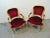 French Louis XV Gold Gilt Red Velvet Chairs - a Pair For Sale - Image 3 of 9